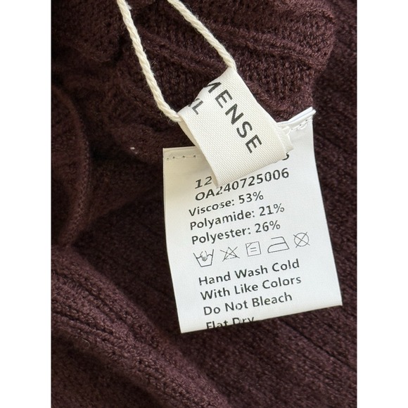Commense Knit Maxi Sweater Dress XL Brown Burgundy Ruffle Ribbed - Picture 7 of 10